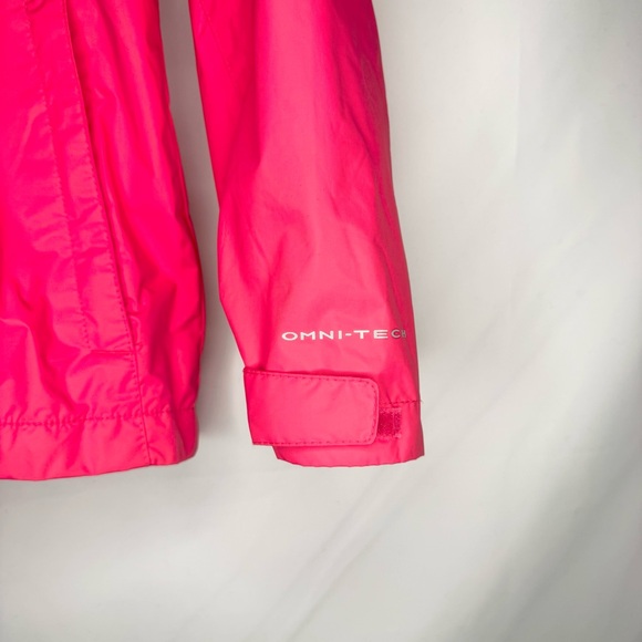 Columbia Kids Windbreaker Zip Up Hooded Rain Jacket in Pink Size Medium - Picture 4 of 6